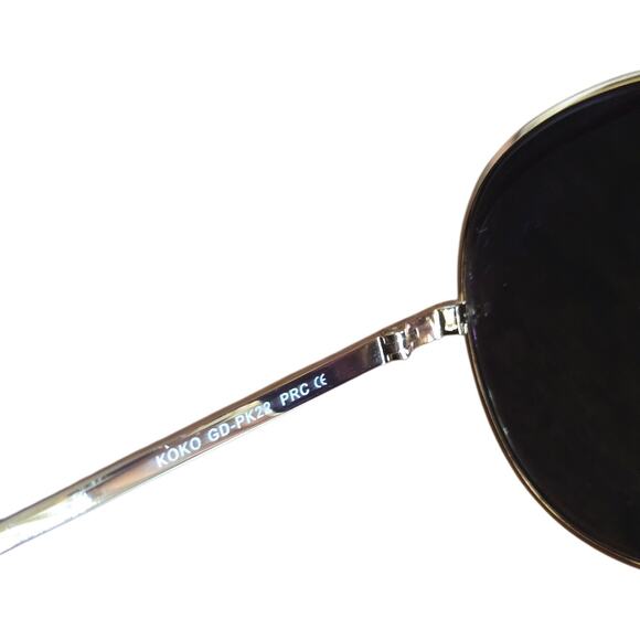 Diff Eyewear Aviator Sunglasses Koko GD-PK22 Oversized Gold Frame Pink Lens main image 4